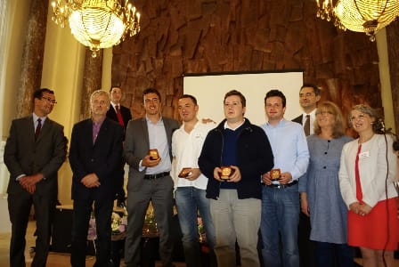 L’équipe victorieuse en Coupe de France en 2012 : Maze, Gozzoli, Naiditsch, Bacrot